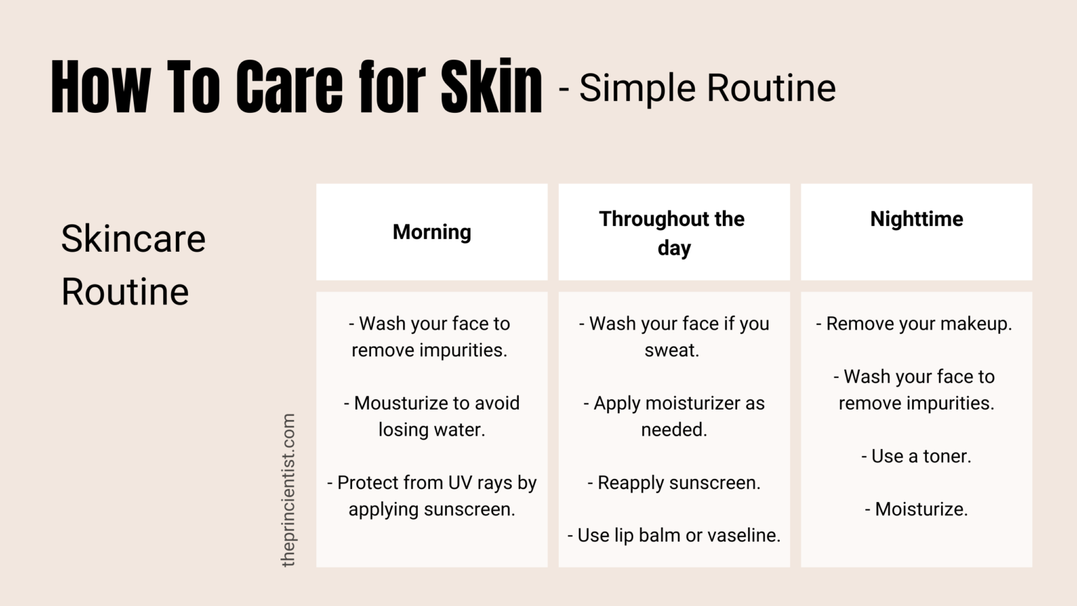 how to care for skin - steps to care for your skin in the mroning, throughout the day and at night