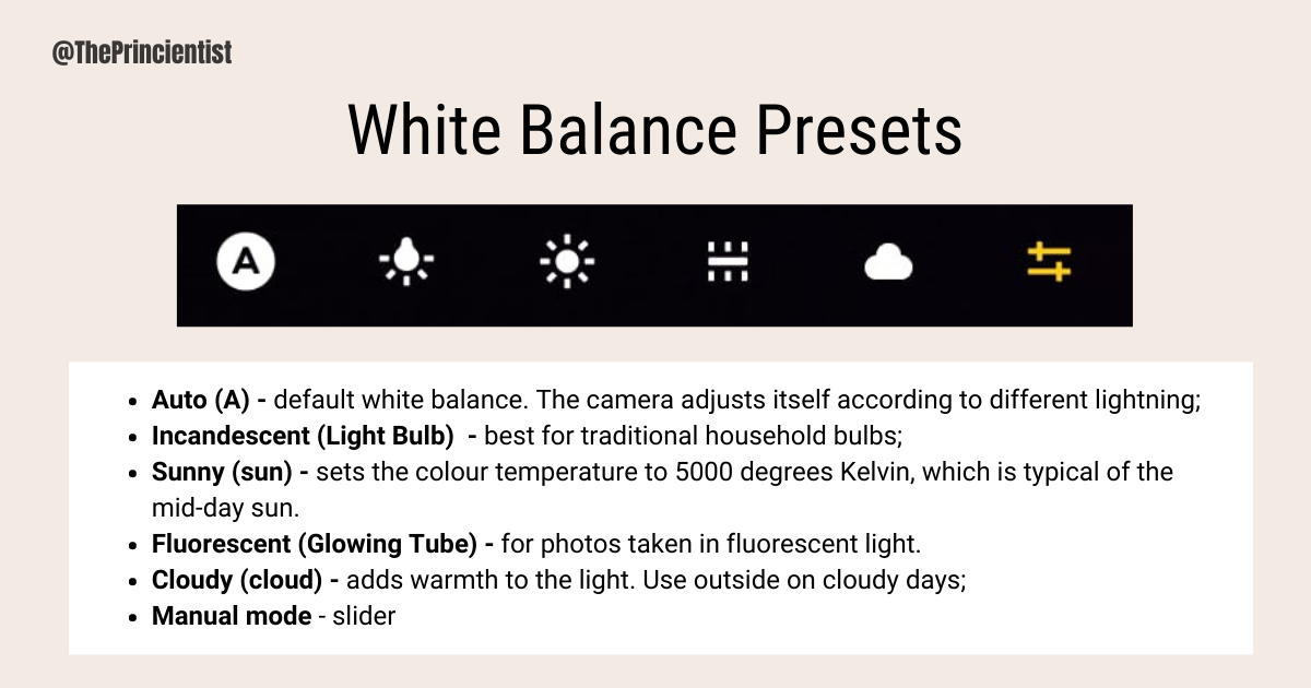 White Balance Presets - Smartphone Camera Settings