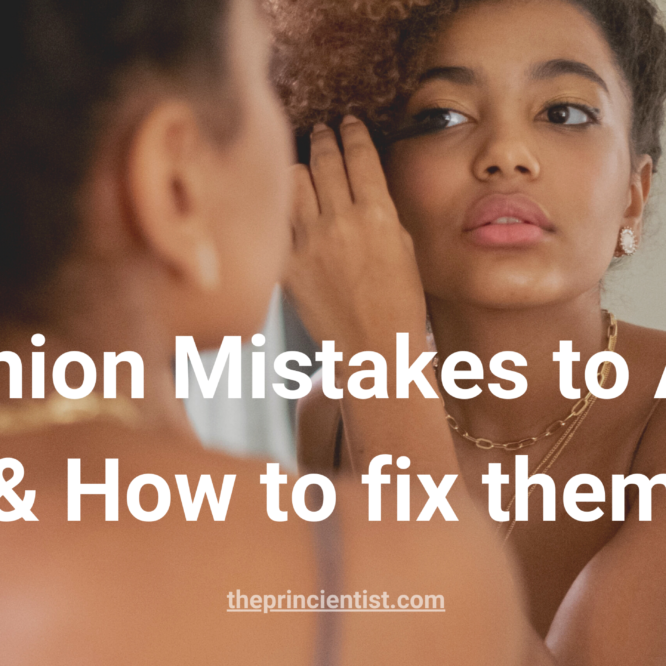 fashion mistakes to avoid - featured image - woman in front of the mirror putting her mascara
