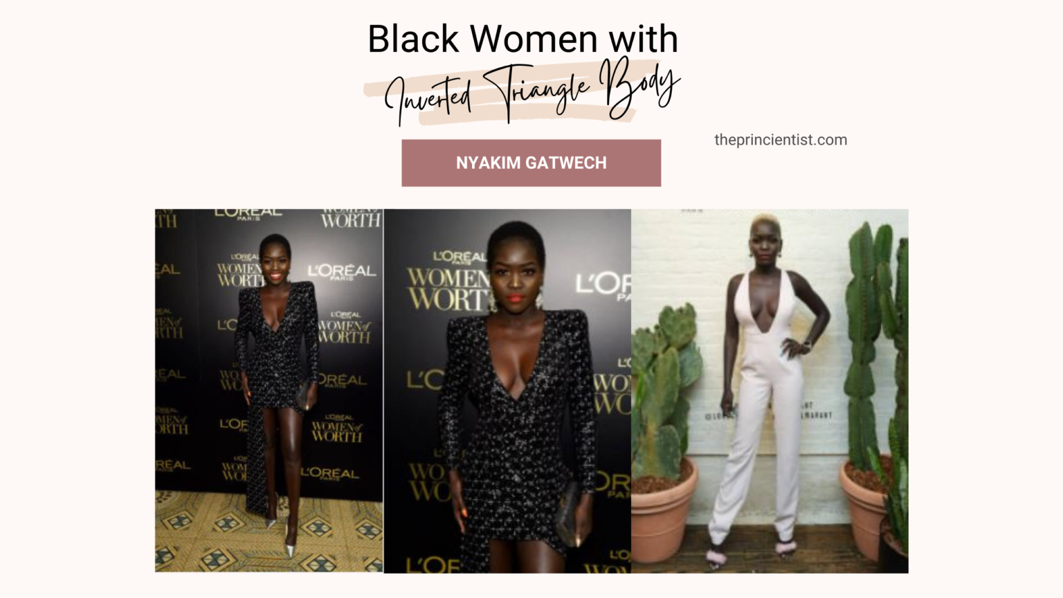 black women with the inverted triangle body shape - nyakim gatwech