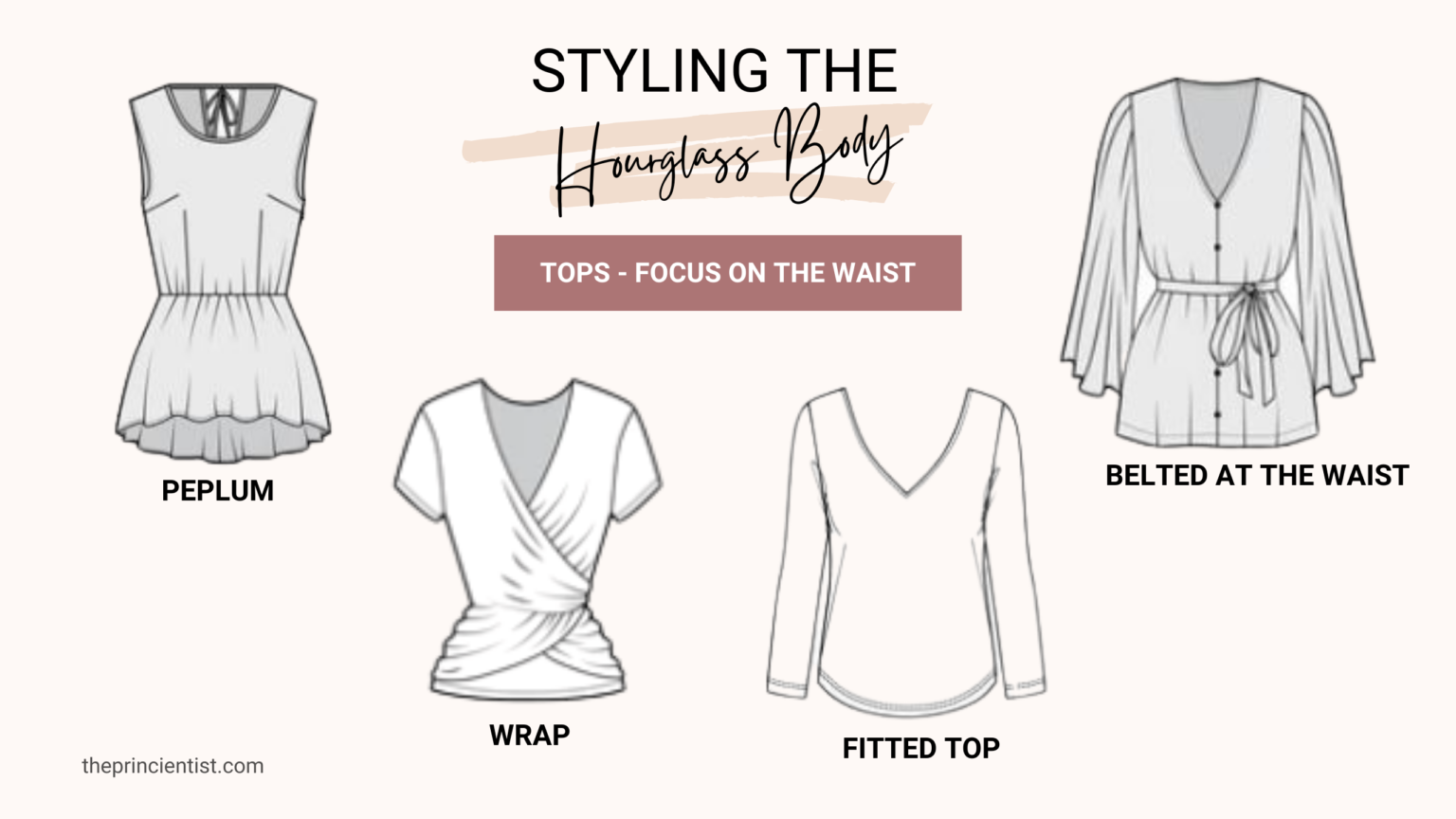 how to dress the hourglass body shape -top styles that focus on the waist