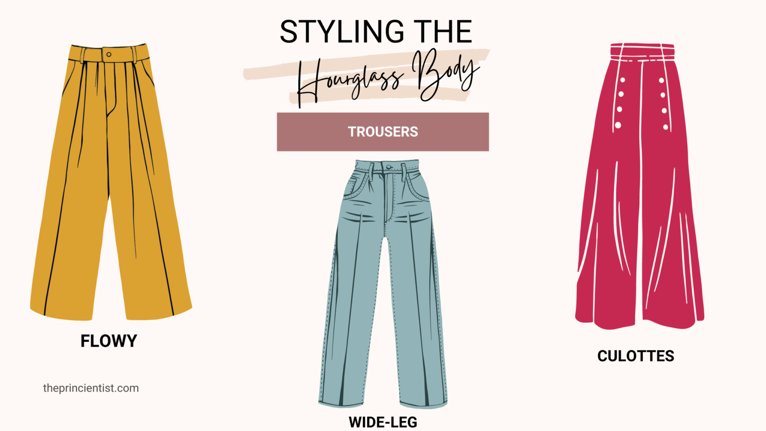 how to dress the hourglass body shape - trousers