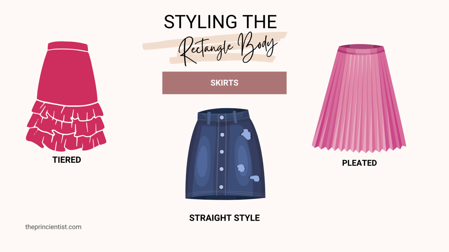 how to dress the rectangle body shape - skirts