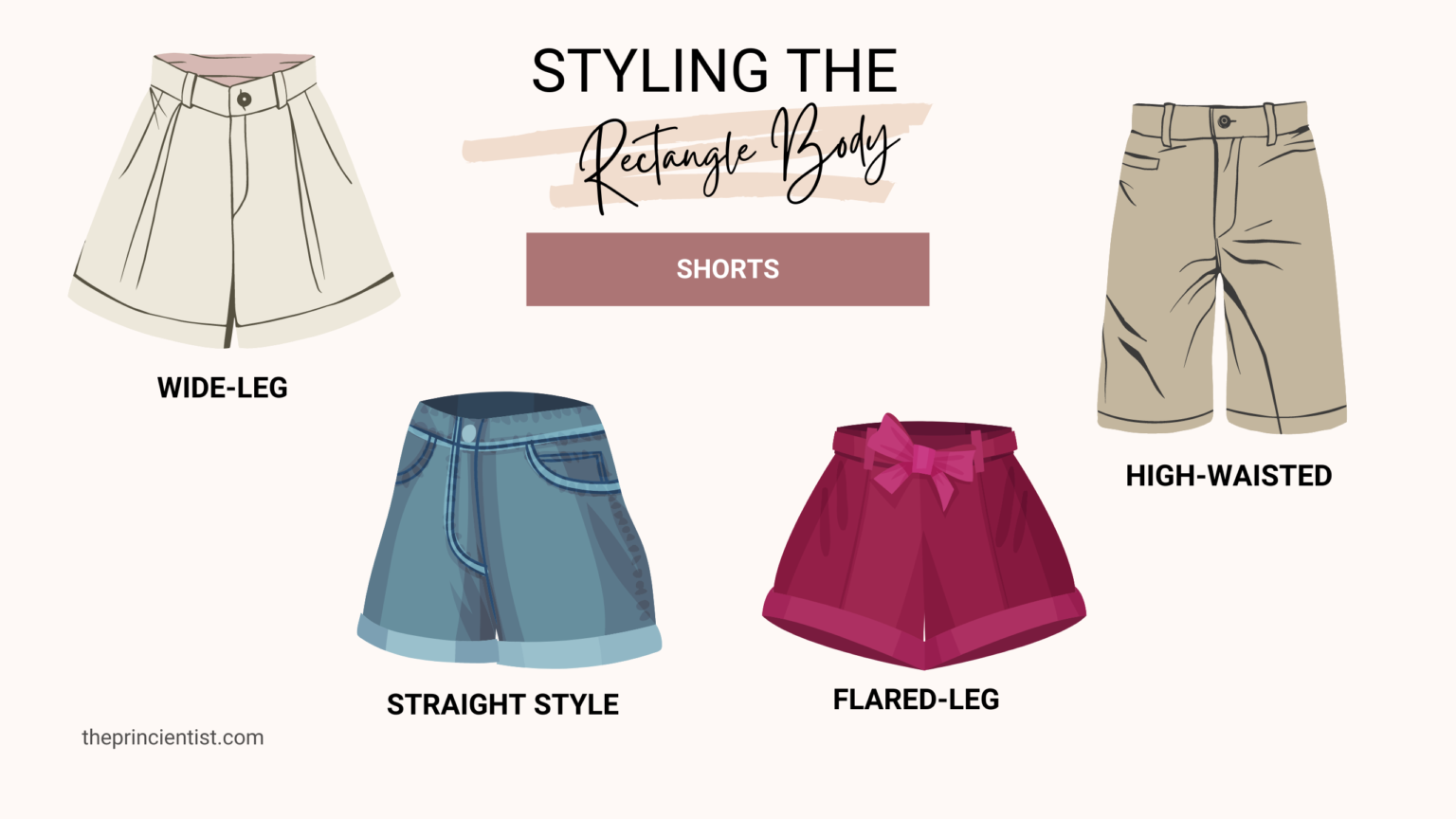 how to dress the rectangle body shape - shorts