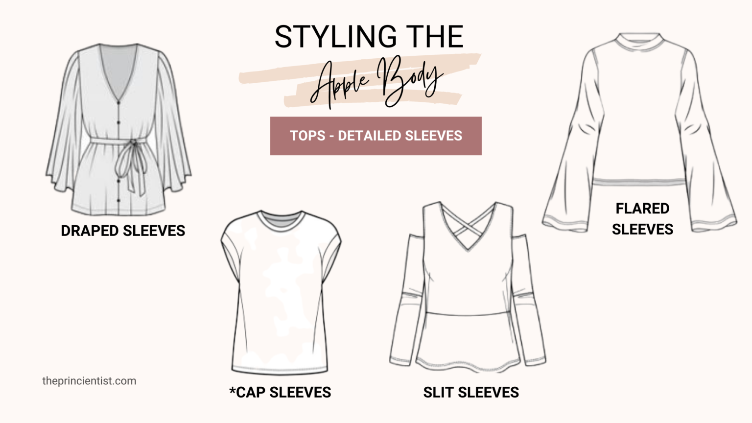 how to dress the apple shaped body - tops detailed sleeves