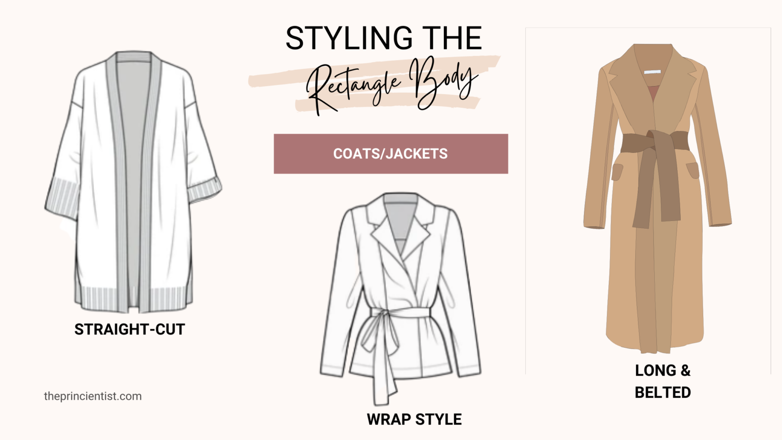 how to dress the rectangle body shape - coats/jackets