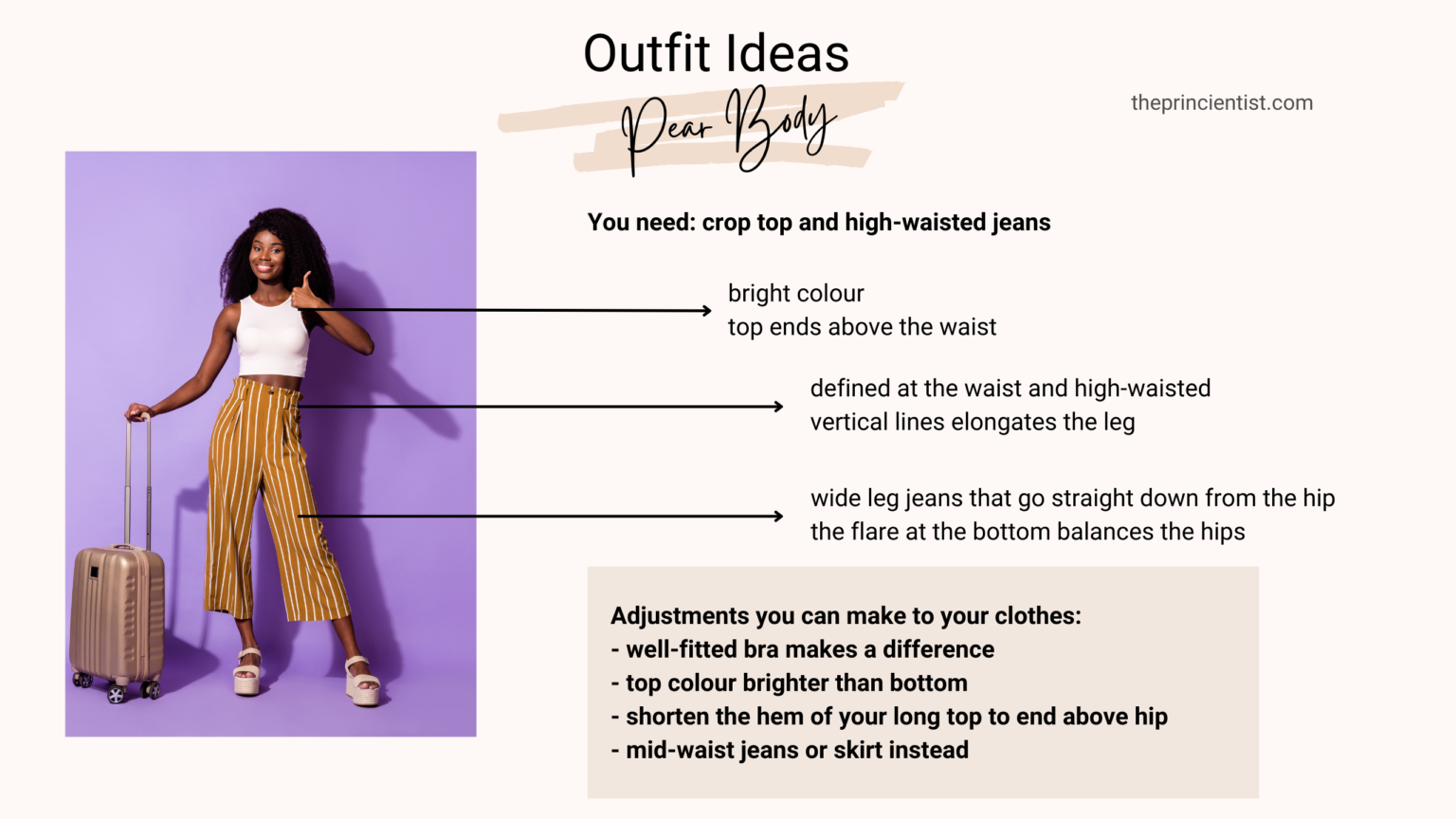 outfit ideas pear body shape 3 - crop top and jeans and instructions to replicate at home