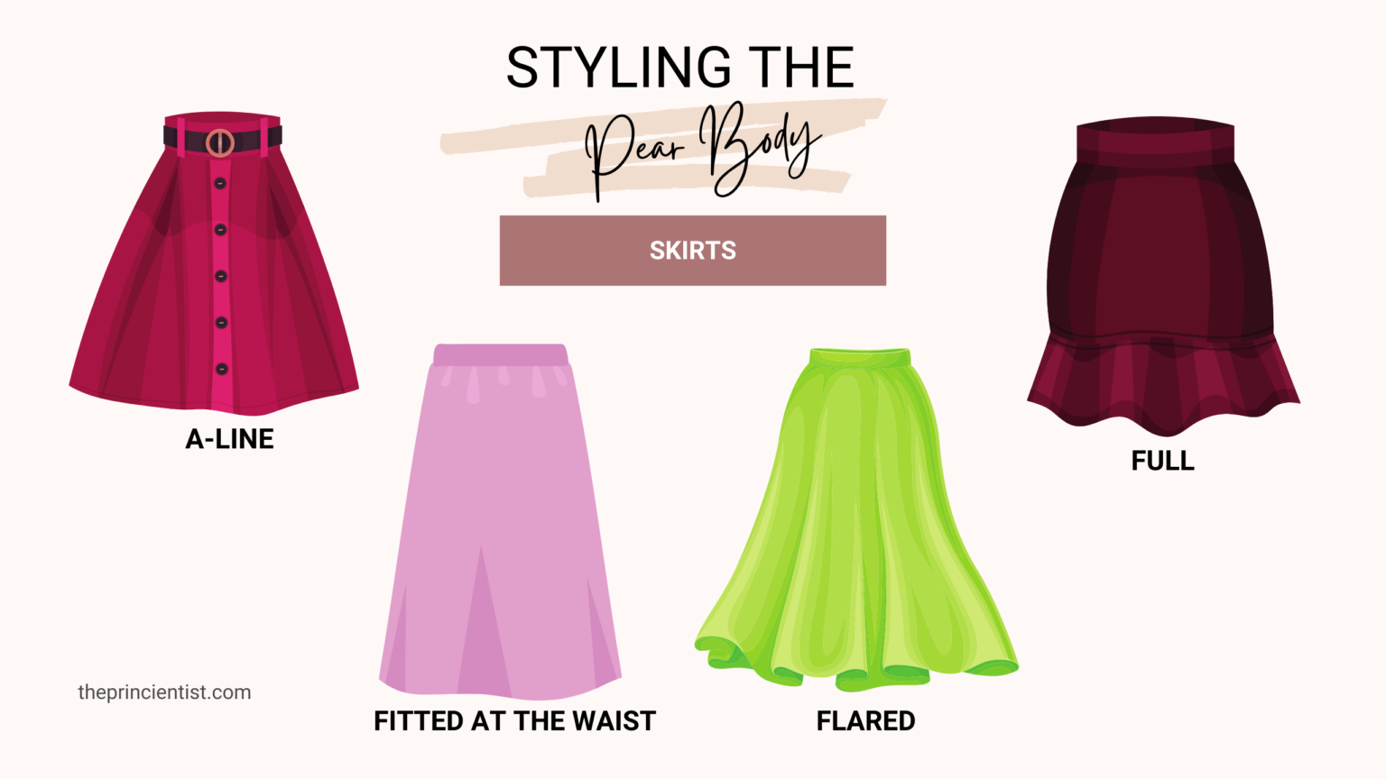how to dress the pear shaped body - skirts for the pear body 1