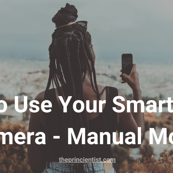 smartphone camera settings - featured image- black woman sits on top of a mountain and takes a photo of the view with her phone