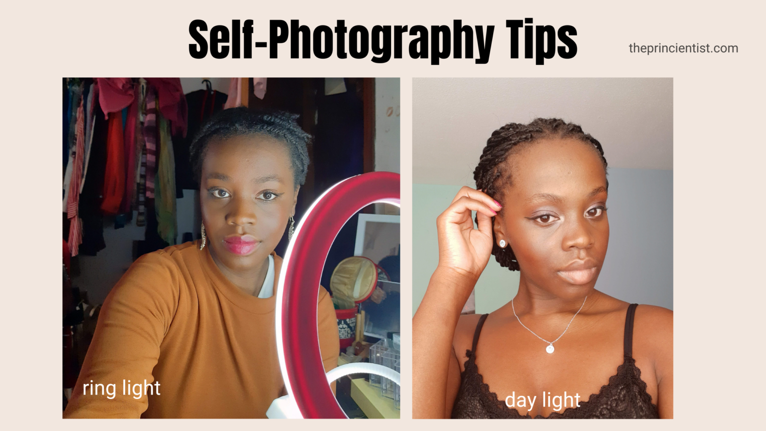 self-photography-tips-for-beginners-ring light vs day light