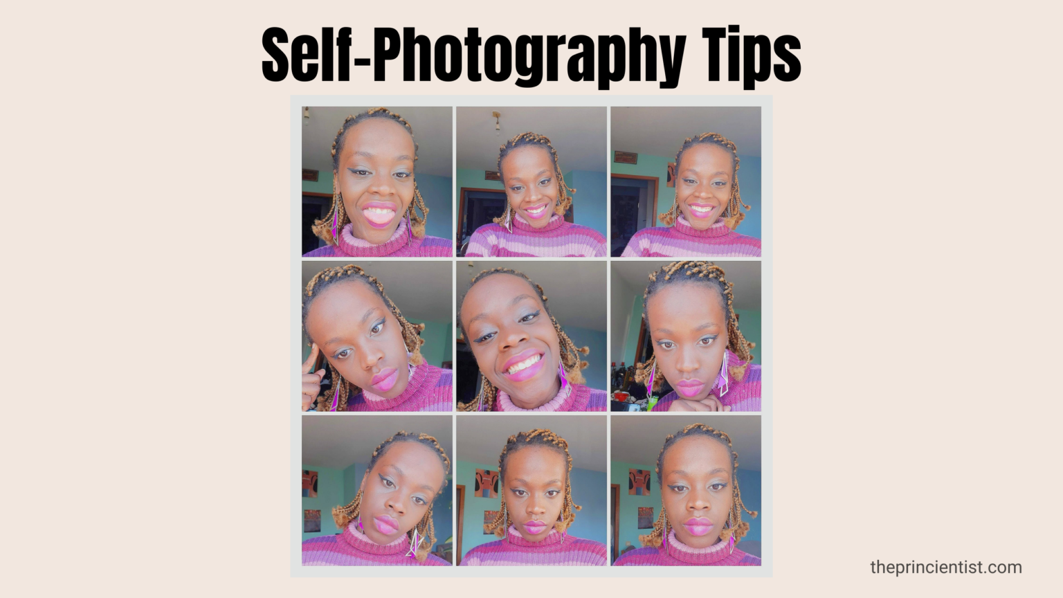 self-photography-tips-for-beginners- different posible facial expressions