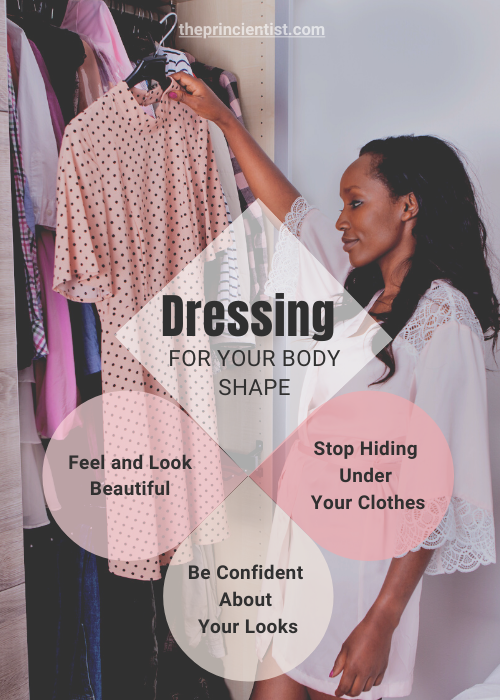 benefits dressing body shape promo image - woman choosing dress to wear