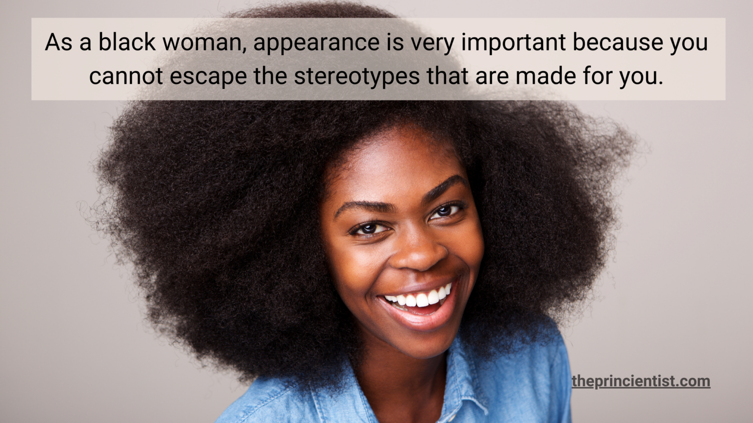 why is apperance important? - breaks stereotypes-photo of a black woman proudly wearing her natural hair