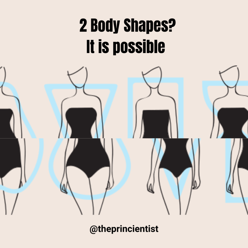 black fashion influencer instagram post - explaining to the user that you can have 2 body shapes