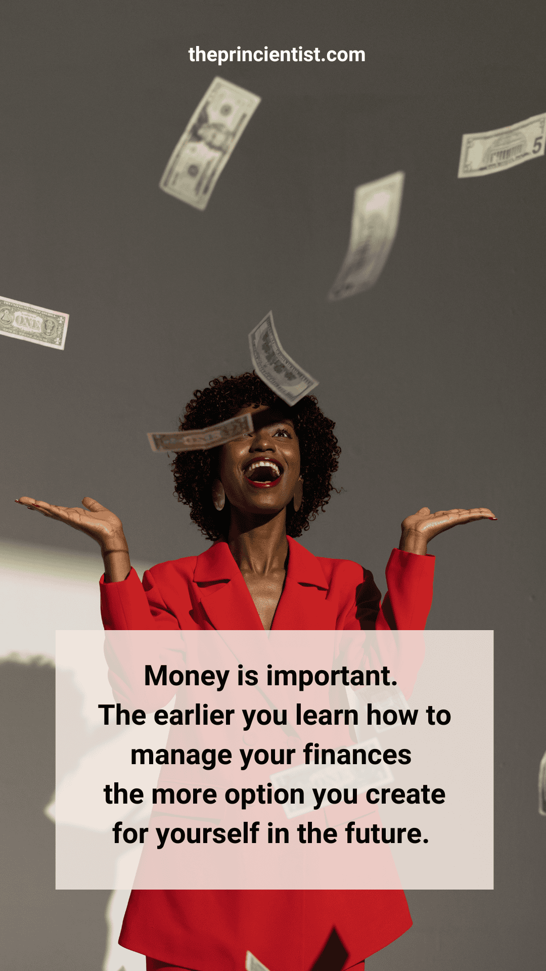 self-improvement quote - money is important