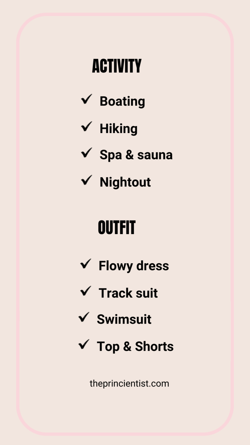 vacations outfit separated by occasion