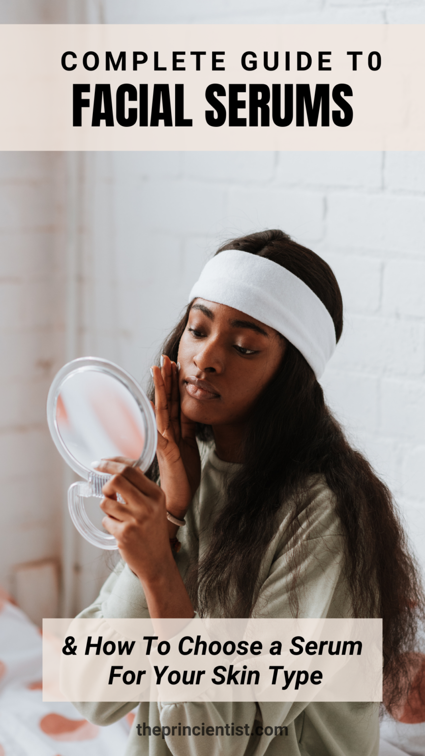 what is a serum - woman looks in the mirror and applies a face cream