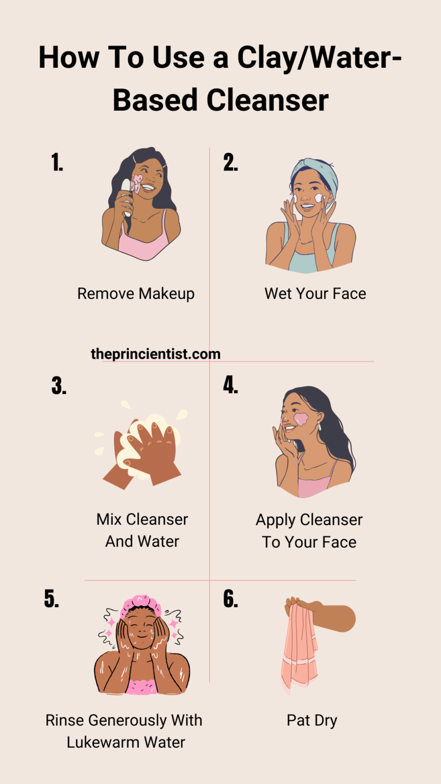 water-based and clay-based cleasers: step by step instructions