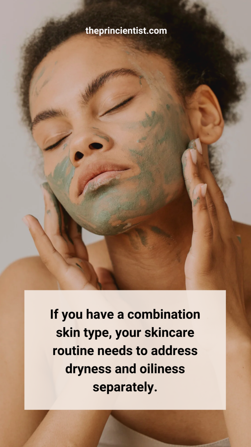 what is your skin type - quote 3: woman uses a clay mask on her face with both hands