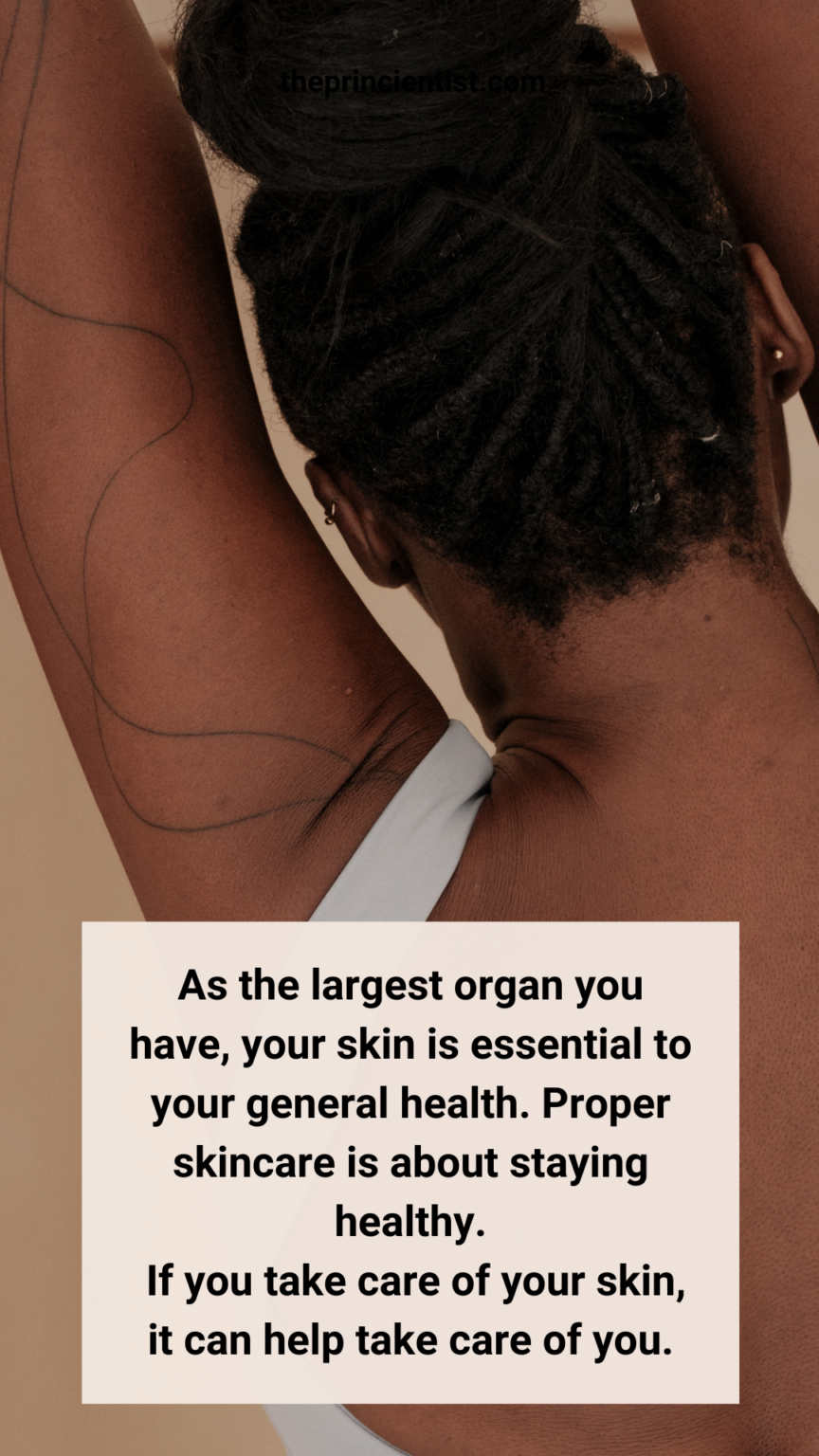 why is skincare important - quote 2 - woman showing her bare back showing skin