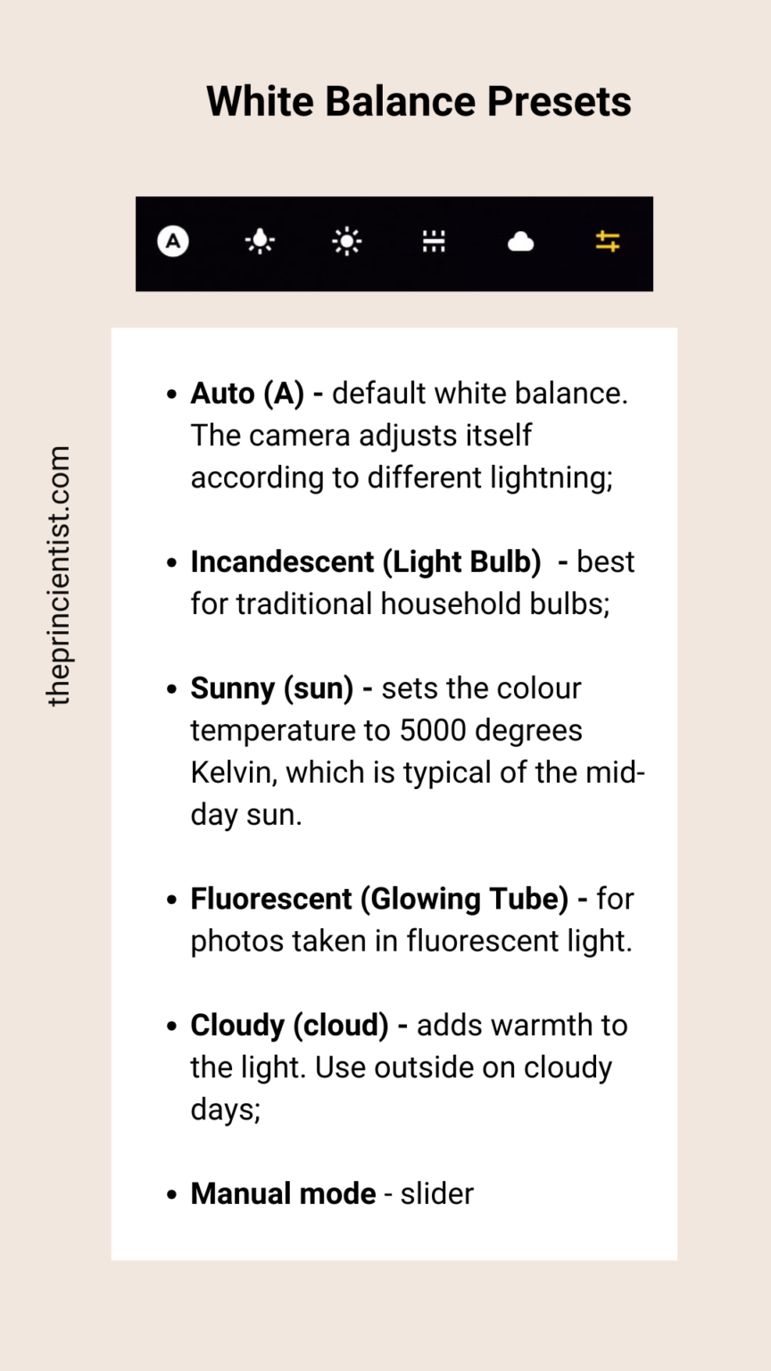 White Balance Presets - Smartphone Camera Settings