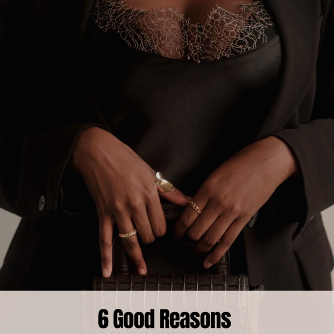 why is appearance important - woman holds a bag with both hands showiung it off