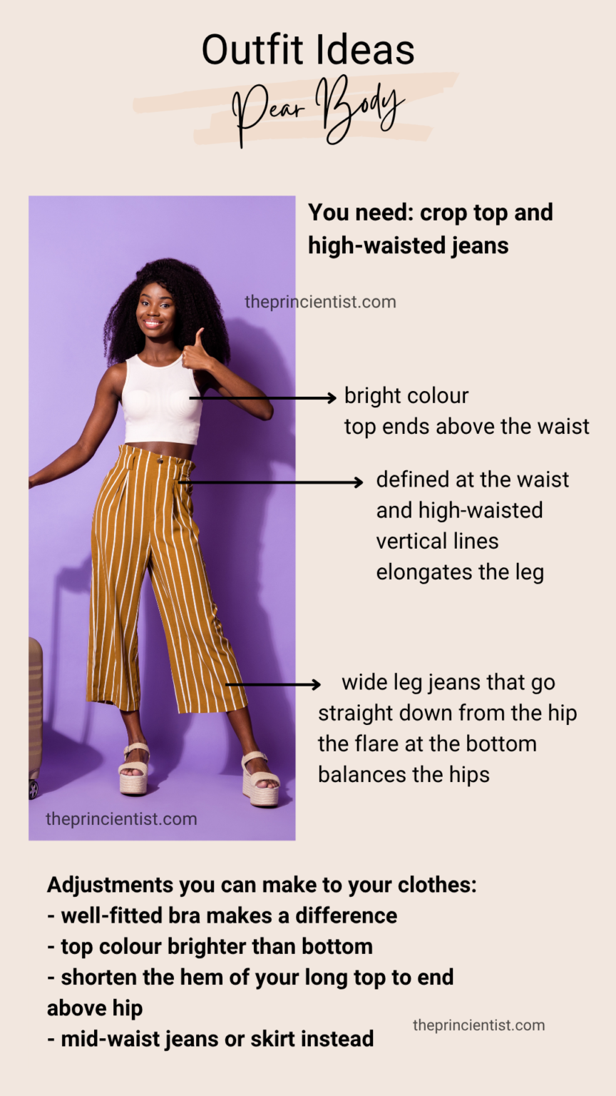 outfit ideas pear body shape 3 - crop top and jeans and instructions to replicate at home