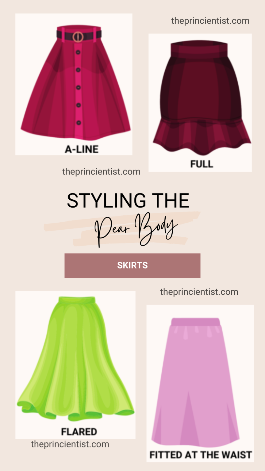 how to dress the pear shaped body - skirts for the pear body