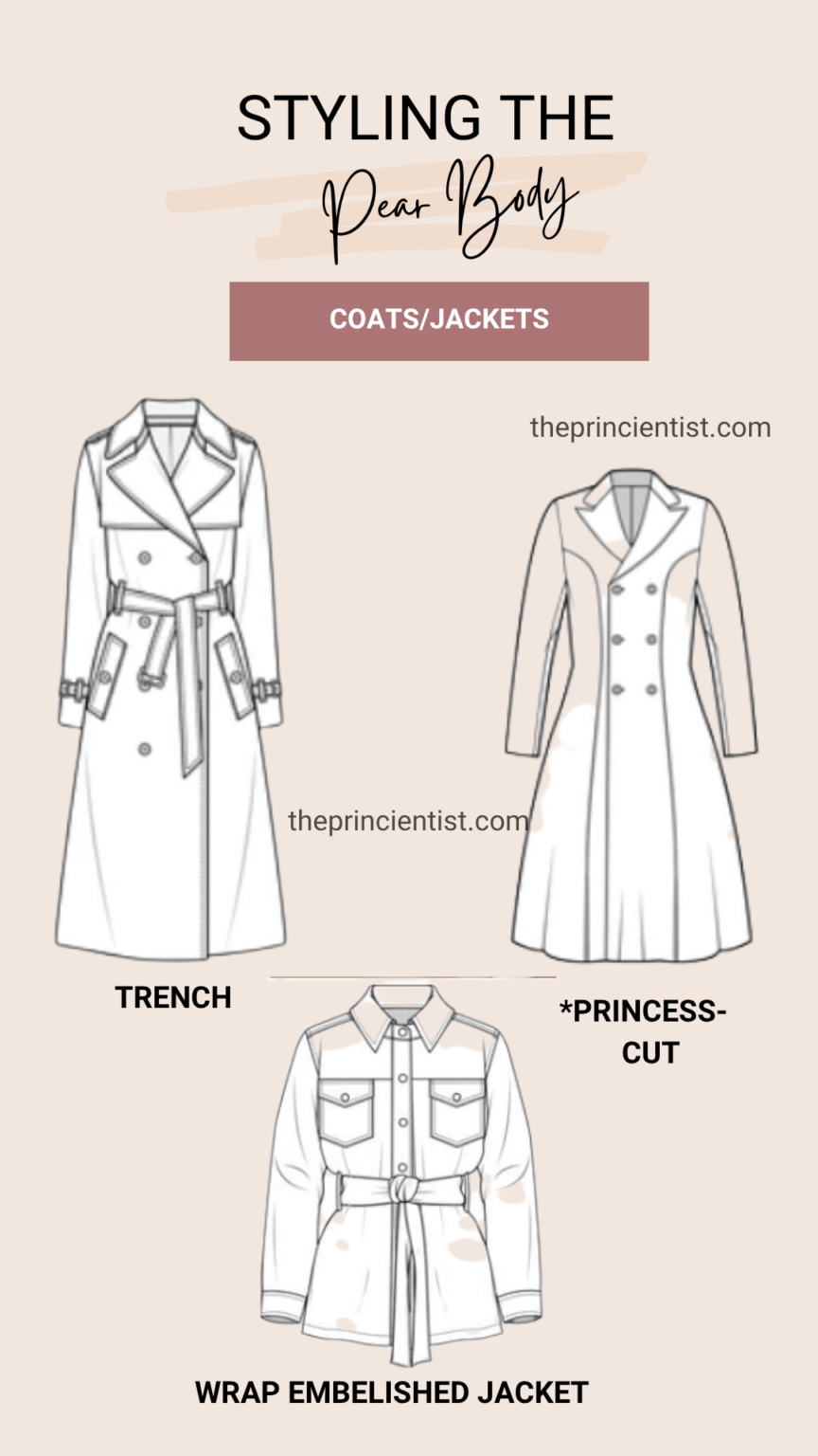 how to dress the pear shaped body - coats/jackets for the pear body