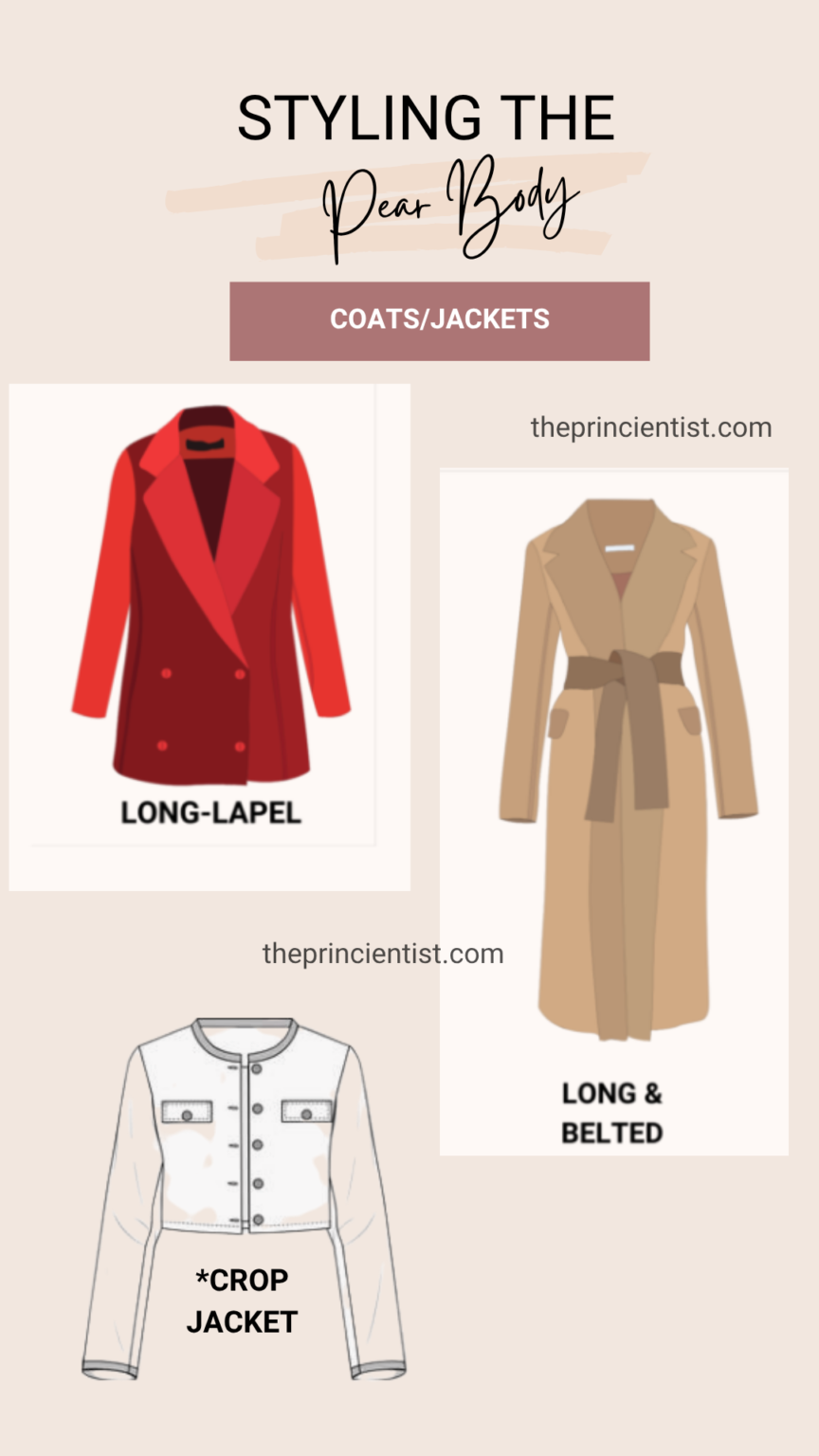how to dress the pear shaped body - coats/jackets for the pear body